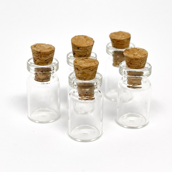 Mini Miniatur Glas Flasche Korken 