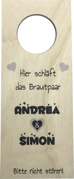 Türschild Hochzeit Hochzeitsnacht