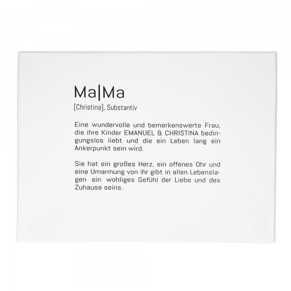 Leinwand Druck Mama Definition