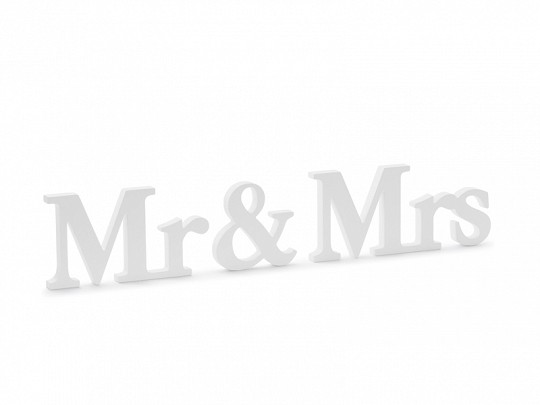 Mr & Mrs Schriftzug Buchstaben weiß